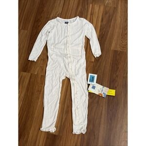 NWT Kickee Pants Toddler Girls 4T Snow White Ruffle Sleeper Pajamas Outfit